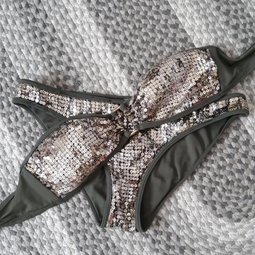 H&M sequin bandeau bikini